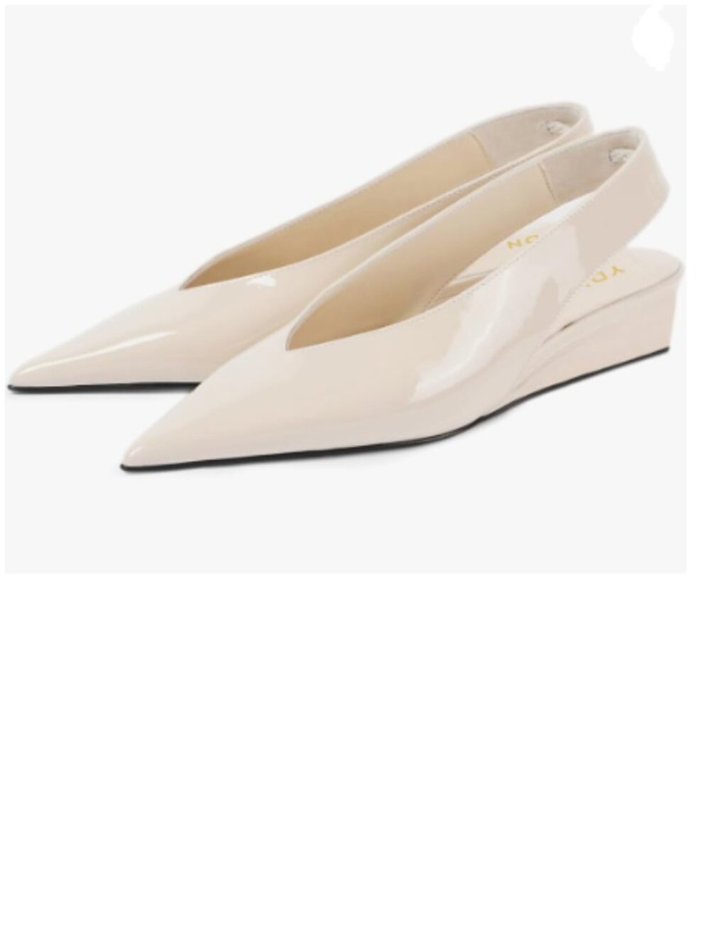 YDN White Sexy Pointed Toe Low Heeled Pumps Wedge Heel Elastic Strap Sandals